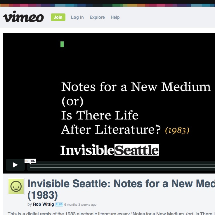 Invisible Seattle: Notes for a New Medium