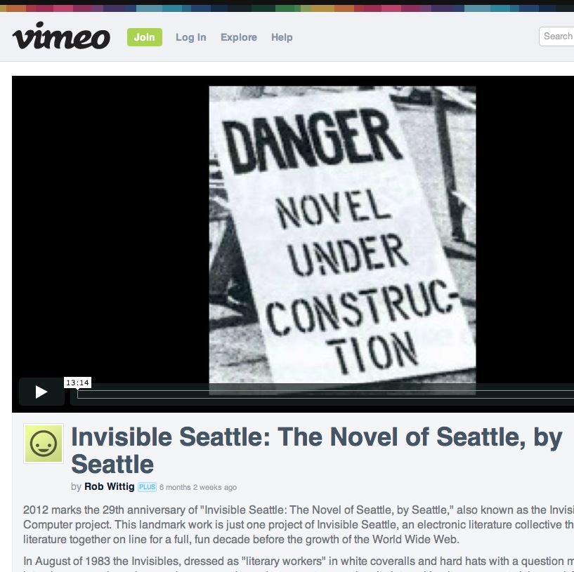 Invisible Seattle: The Novel of Seattle, by Seattle